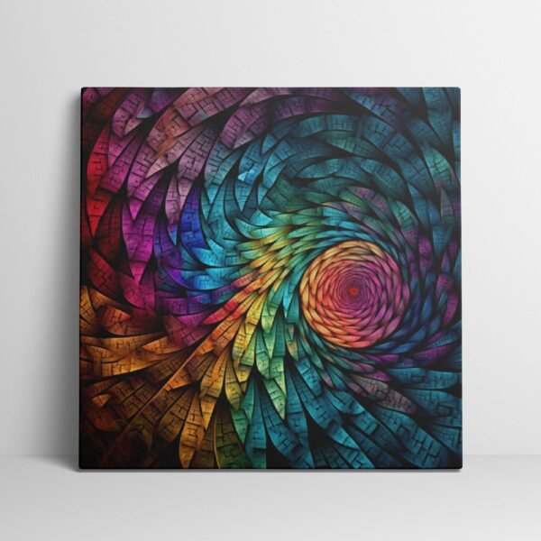 Abstract Colorful Art Canvas Feathers Rainbow Print Canvas, Painting Living Room Decor Mosaic, Modern Wall Art Contemporary Decor Large Art