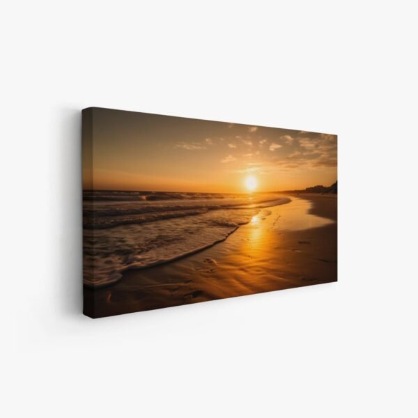 Sunset Beach Ocean Canvas, Sunset Landscape Painting Print Canvas Stretched Wall Art Decor, Tropical Beach Sea Print, Large Modern Art Frame