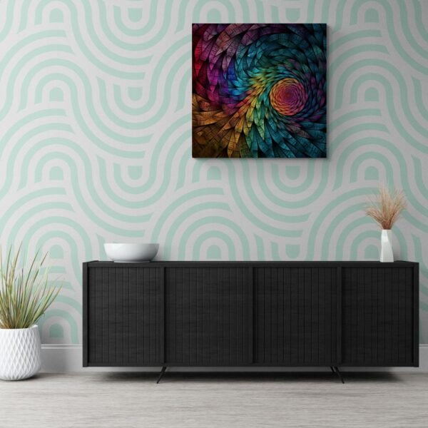 Abstract Colorful Art Canvas Feathers Rainbow Print Canvas, Painting Living Room Decor Mosaic, Modern Wall Art Contemporary Decor Large Art