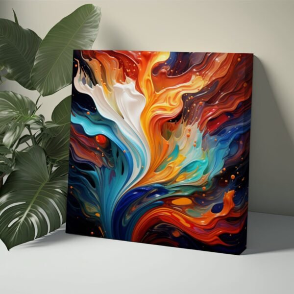 Abstract Wall Art Painting, Swirling Colorful Rainbow Art Modern Home Decor Print, Contemporary Large Stretched Canvas/Poster Ready to Hang