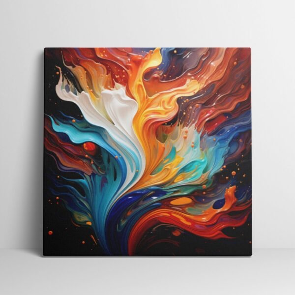 Abstract Wall Art Painting, Swirling Colorful Rainbow Art Modern Home Decor Print, Contemporary Large Stretched Canvas/Poster Ready to Hang