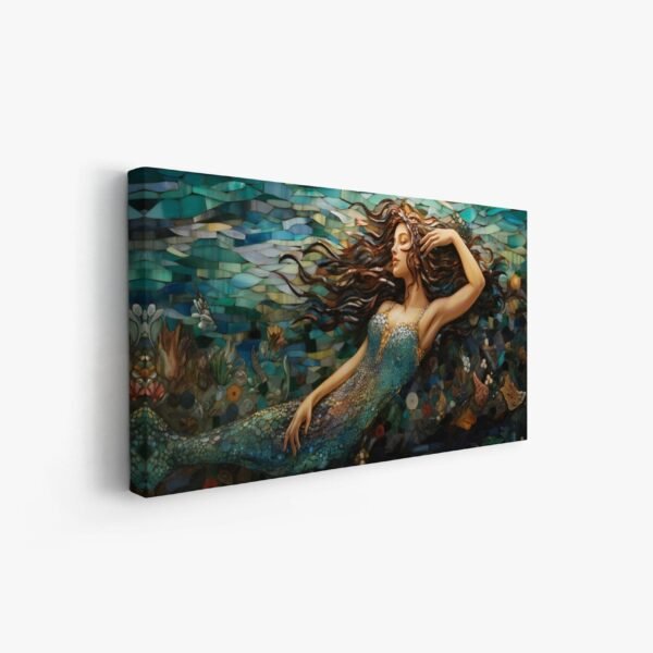 Mermaid Decor, Colorful Mermaid Art Large Canvas, Majestic Creature Mermaid Fantasy Art Print, Ocean Beauty Living Room Bathroom Home Decor