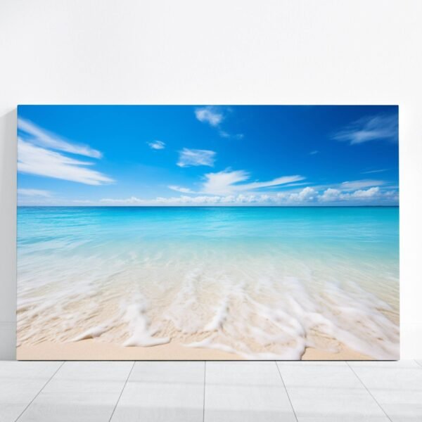 Ocean Water Waves, Beach Seascapes Landscape, Blue Waters Blue Skies Portrait, Beach Wall Art, Ocean Photography, HD Coastal Canvas Decor