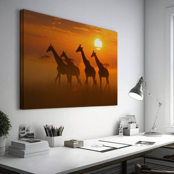 Giraffe Photo, Wildlife Photography, Animal Photo Print, Family of Giraffes, Safari Nature Wall Art, Giraffe Art Painting Canvas Decor