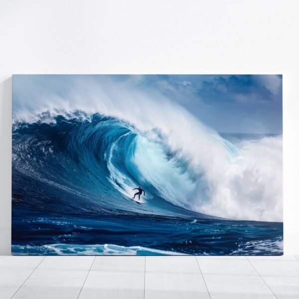 Surfing Photo, Hawaii Beach Surfing, Surfer Image Print, Huge Ocean Wave, Beach House Decor, Coastal Wall Art, Seascapes Poster Canvas