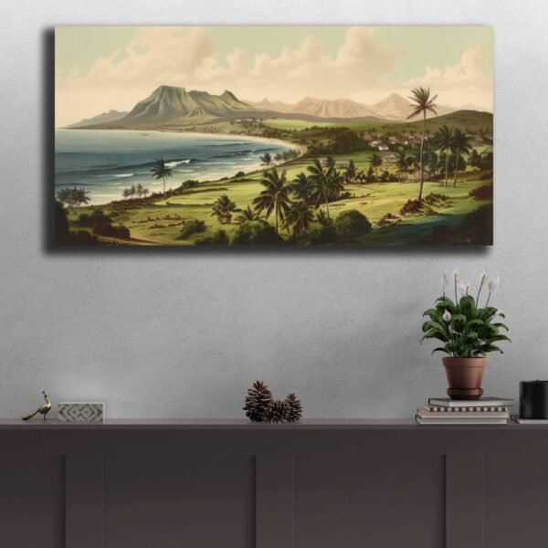 Hawaii Coastline Painting, Maui Kauai Watercolor Print, Hawaii Travel Gift, Lahaina Hawaiian Wall Art, Coastal Landscape Decor, Beach Poster