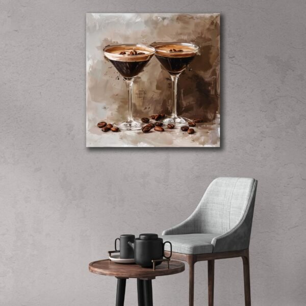 Espresso Martini Painting, Bar Cart Decor, Cocktail Painting, Alcohol Happy Hour Bar Art, Vodka Drink Modern Kitchen Rustic Art Decor Print