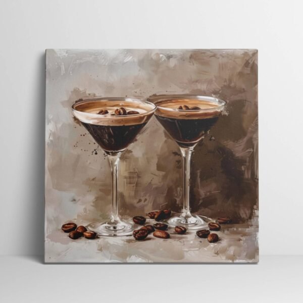 Espresso Martini Painting, Bar Cart Decor, Cocktail Painting, Alcohol Happy Hour Bar Art, Vodka Drink Modern Kitchen Rustic Art Decor Print