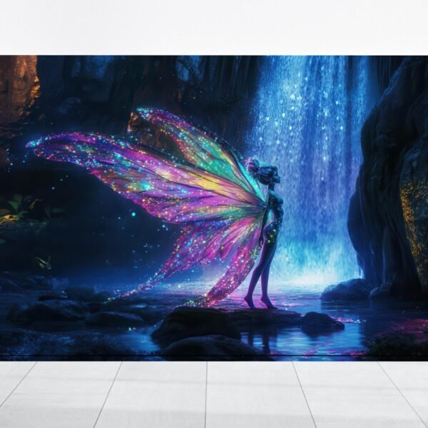 Enchanted Fairy Art Painting, Magical Fairy Canvas Print, Enchanted Mystical Creature Wings, Colorful Fantasy Picture, Vibrant Wall Art