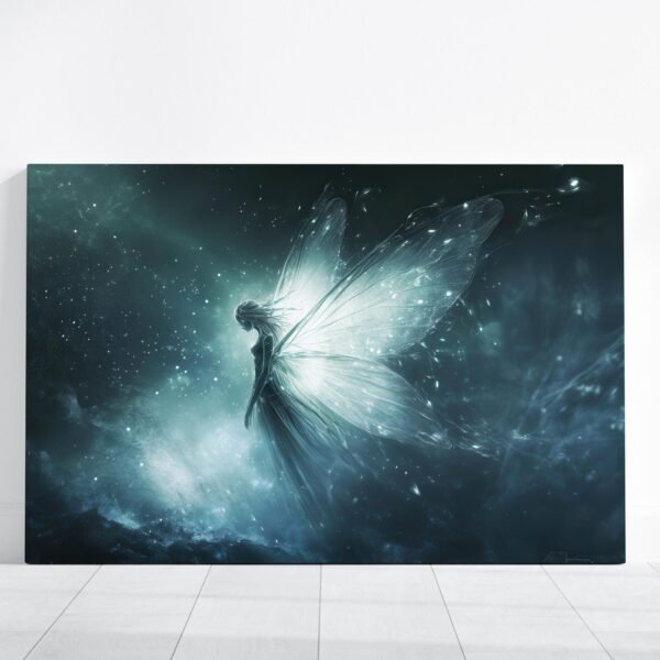 Fairy Painting, Enchanted Magical Fairy Tale Print, Mystical Creature Colorful Wings, Fantasy Picture Artwork, Vibrant Mythical Canvas